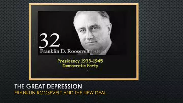 the great depression franklin roosevelt and the new deal