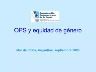 ops y equidad de g nero
