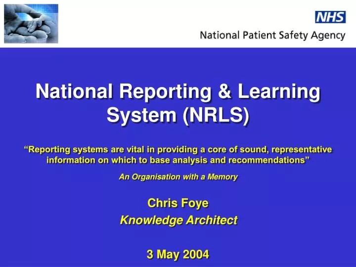 national reporting learning system nrls