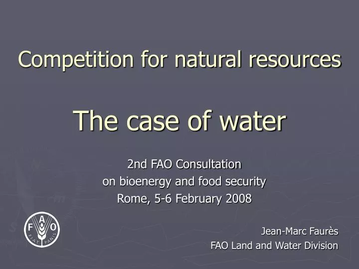 competition for natural resources the case of water