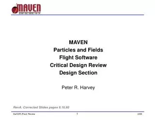 MAVEN Particles and Fields Flight Software Critical Design Review Design Section