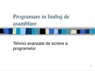 programare in limbaj de asamblare