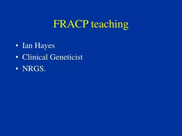 fracp teaching