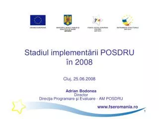 stadiul implement rii posdru n 2008 cluj 25 06 2008