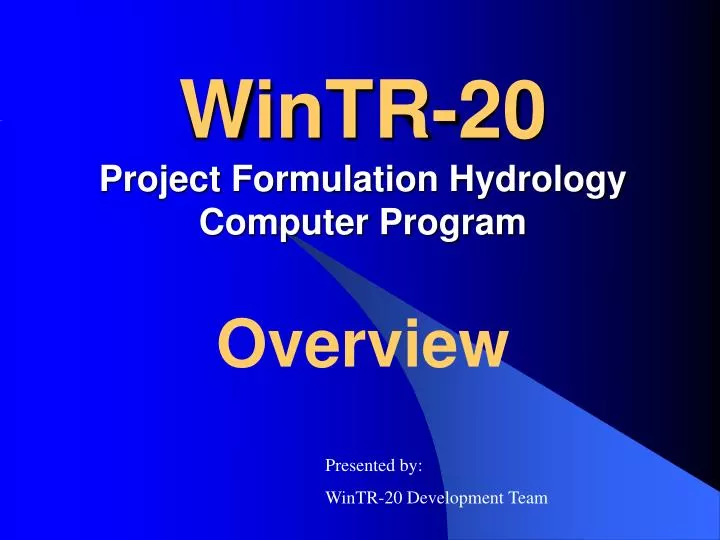 wintr 20 project formulation hydrology computer program
