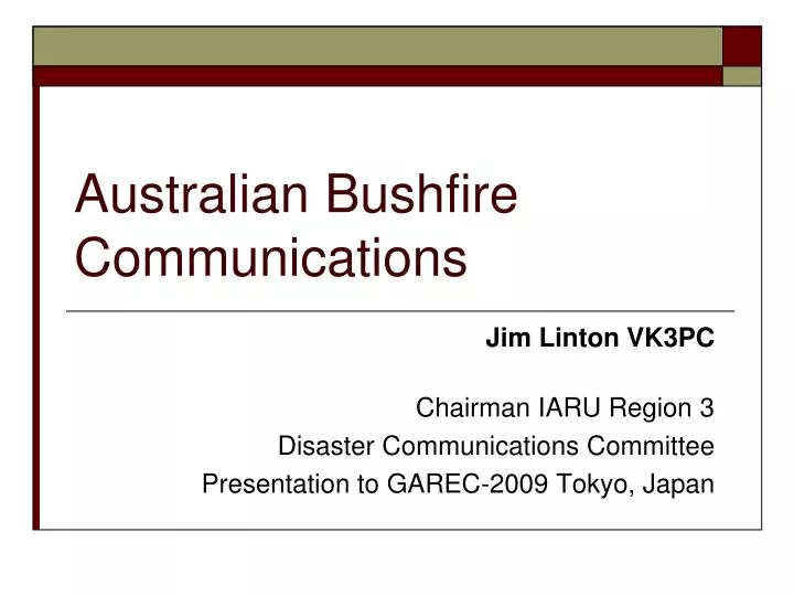 australian bushfire communications