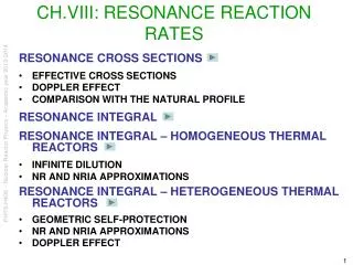 CH.VIII: RESONANCE REACTION RATES