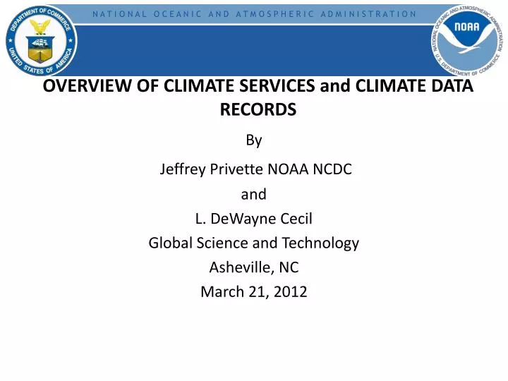 overview of climate services and climate data records