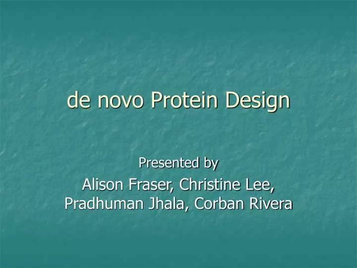 de novo protein design