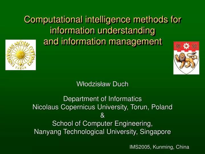 computational intelligence methods for information understanding and information management