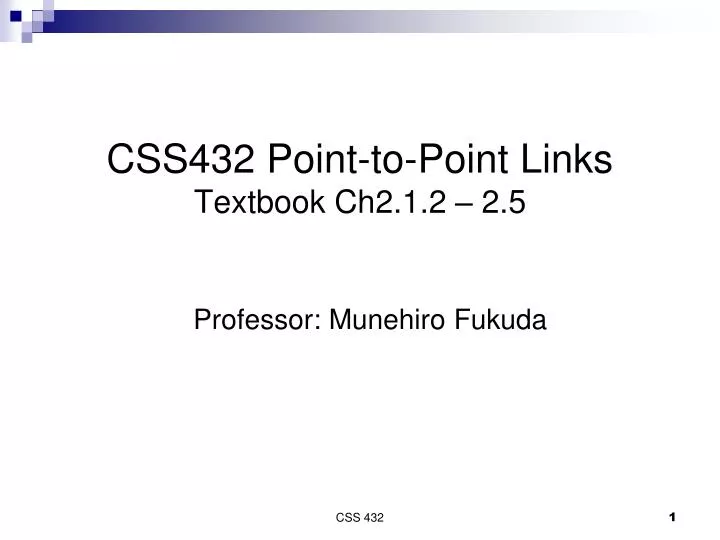 css432 point to point links textbook ch2 1 2 2 5