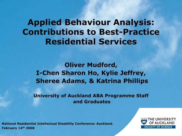 applied behaviour analysis contributions to best practice residential services