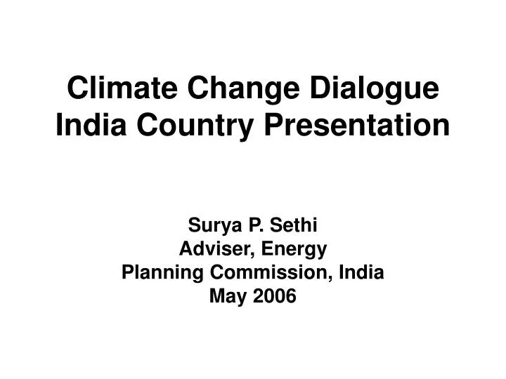 climate change dialogue india country presentation