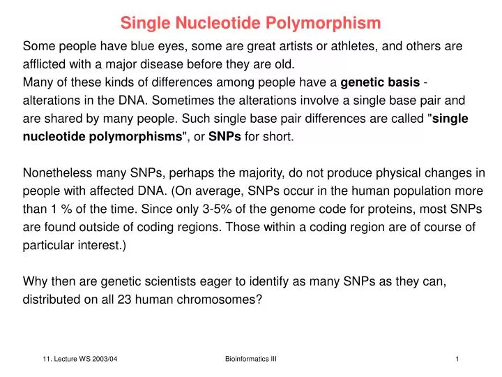 single nucleotide polymorphism