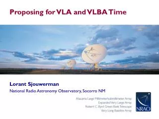 Proposing for VLA and VLBA Time