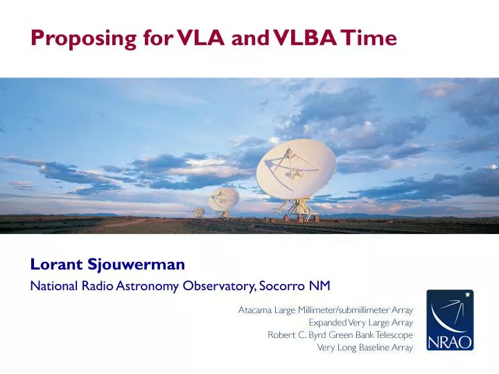 proposing for vla and vlba time