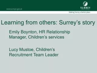 Learning from others: Surrey’s story
