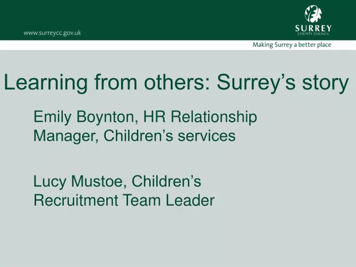 learning from others surrey s story