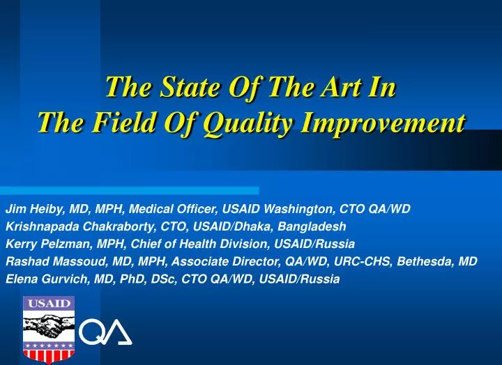 the state of the art in the field of quality improvement