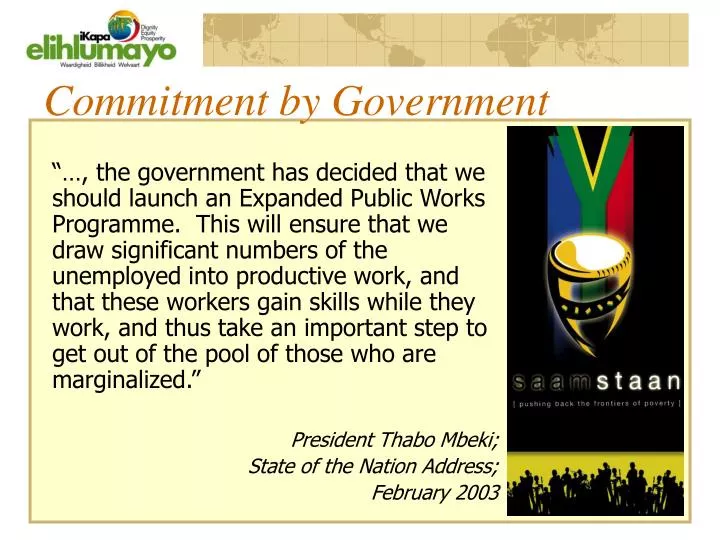 commitment by government