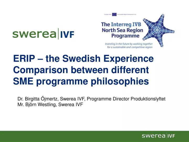 erip the swedish experience comparison between different sme programme philosophies