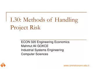 L30: Methods of Handling Project Risk