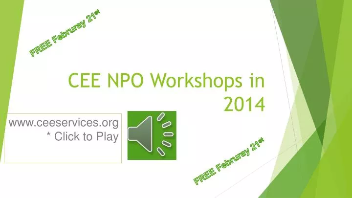 cee npo workshops in 2014