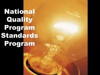 National Quality Program Standards Program