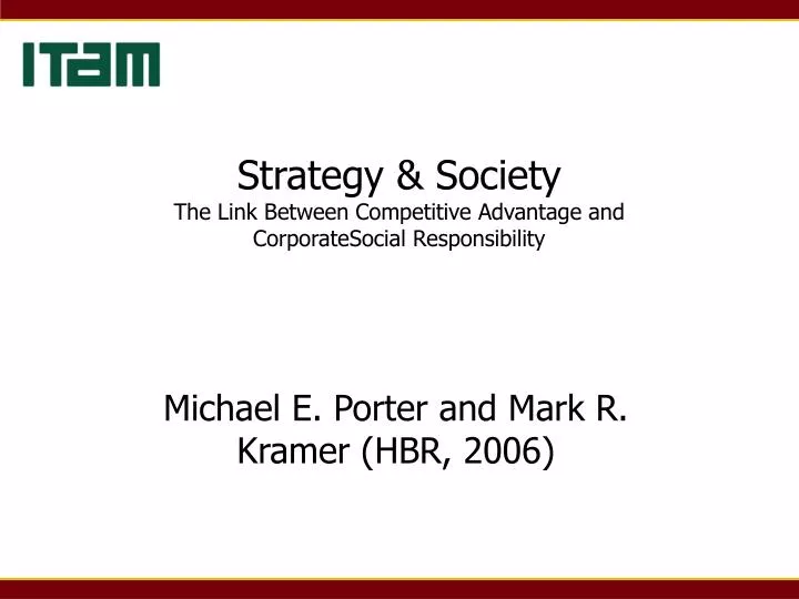 strategy society the link between competitive advantage and corporatesocial responsibility