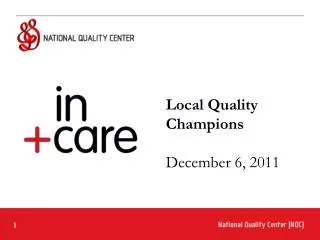 Local Quality Champions December 6, 2011