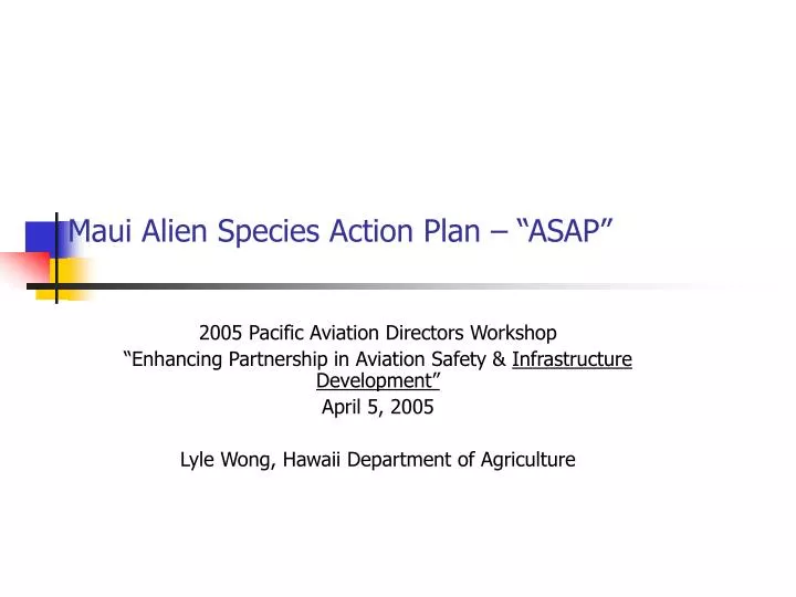 maui alien species action plan asap