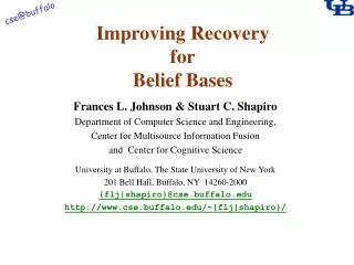 Improving Recovery for Belief Bases
