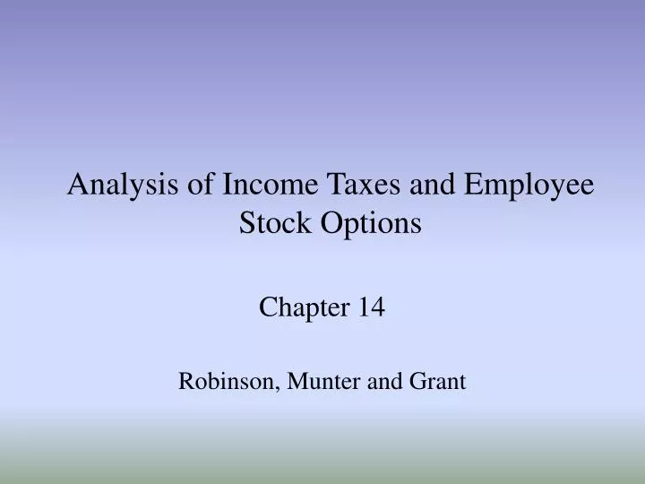 analysis of income taxes and employee stock options