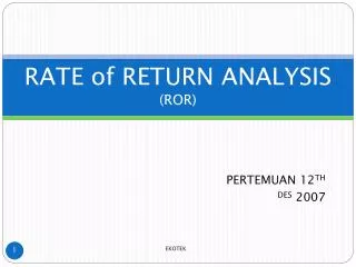 rate of return analysis ror