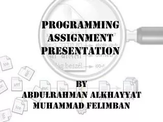 Programming Assignment presentation
