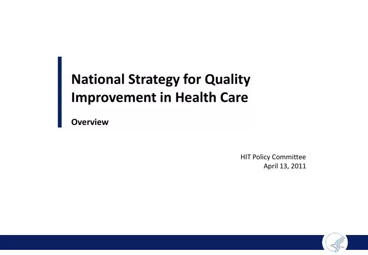 national strategy for quality improvement in health care