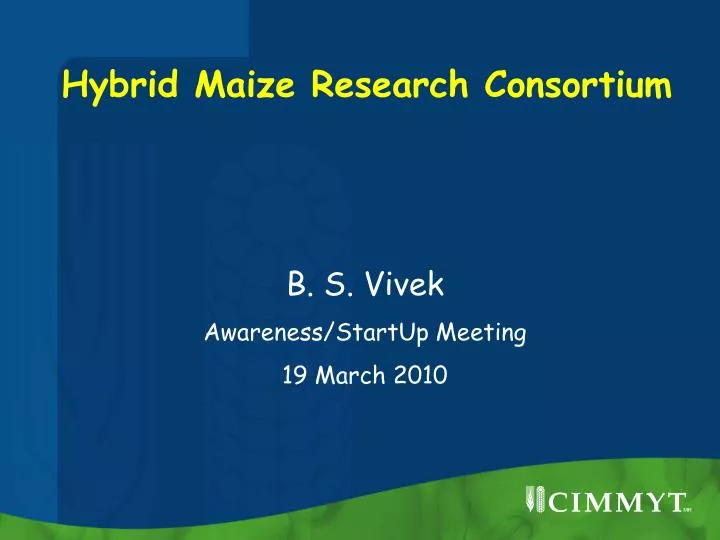 hybrid maize research consortium