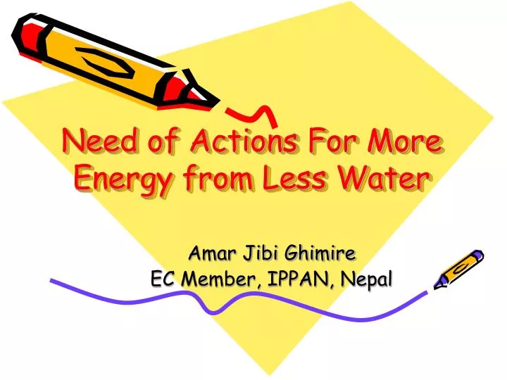 need of actions for more energy from less water