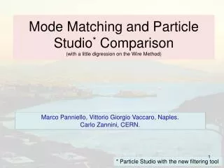 Mode Matching and Particle Studio * Comparison (with a little digression on the Wire Method)