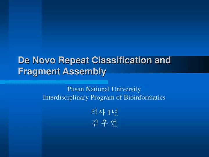de novo repeat classification and fragment assembly