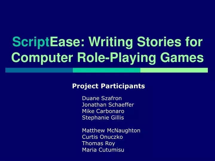 script ease writing stories for computer role playing games