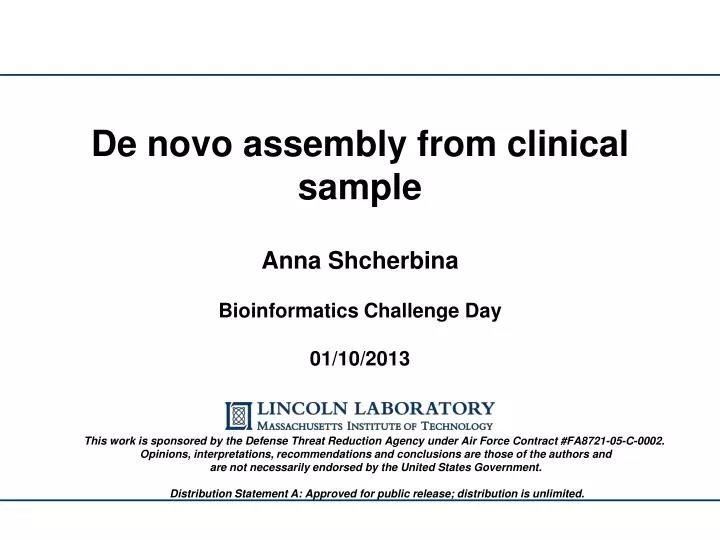 de novo assembly from clinical sample