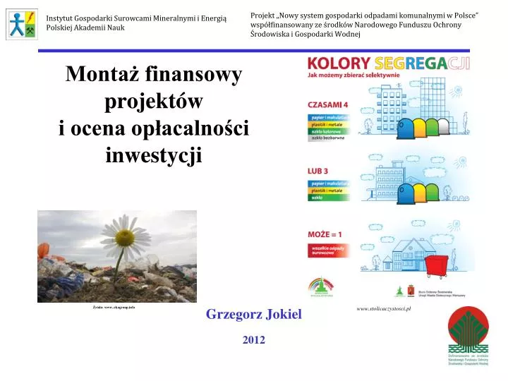 monta finansowy projekt w i ocena op acalno ci inwestycji