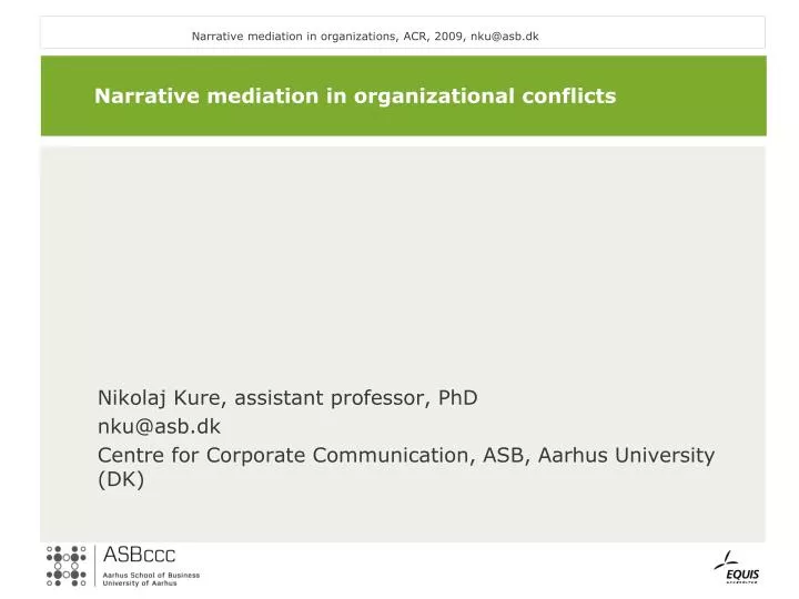 narrative mediation in organizational conflicts
