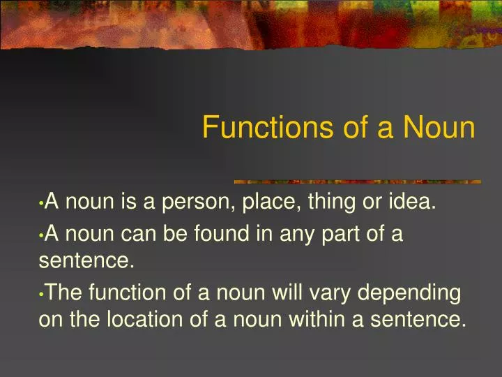 functions of a noun