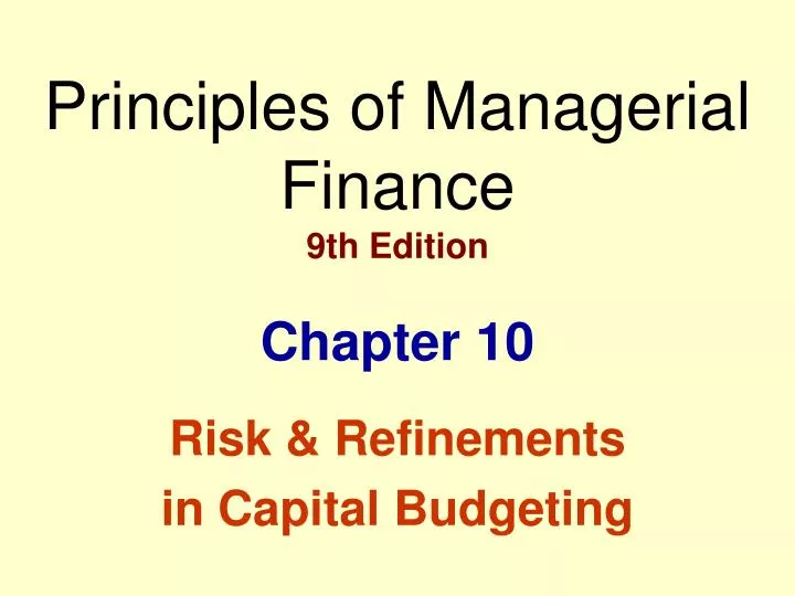 principles of managerial finance 9th edition