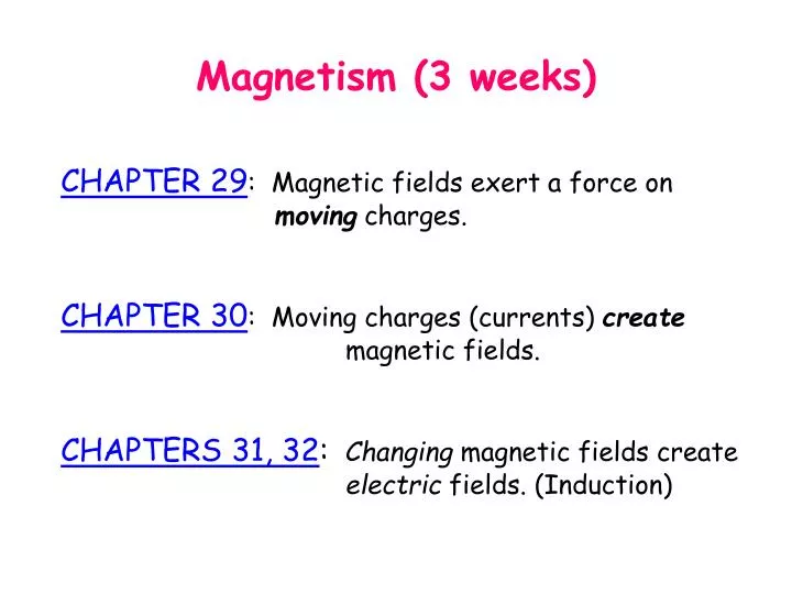 magnetism 3 weeks