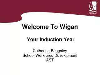 Welcome To Wigan Your Induction Year Catherine Baggaley School Workforce Development AST
