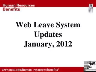 Web Leave System Updates January, 2012