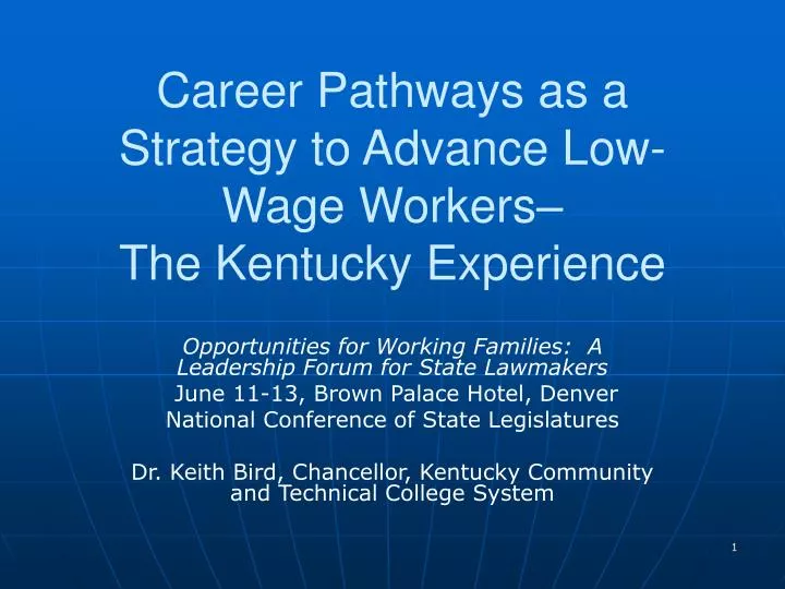 career pathways as a strategy to advance low wage workers the kentucky experience